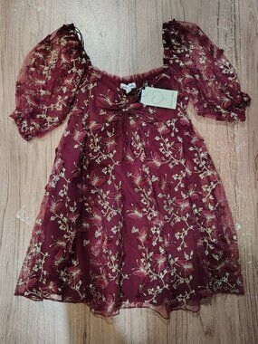 NWT! Allison Kelly Babydoll Butterfly Print Sweetheart Neck Dress (Sz S Junior)
